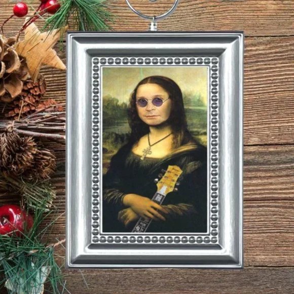 Ozzy Osbourne Mona‎ Lisa Parody Christmas Tree Ornament - Picture 1 of 2